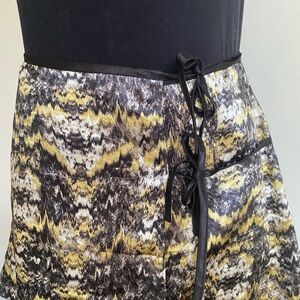 Urban outfitters mini wrap skirt gold and black